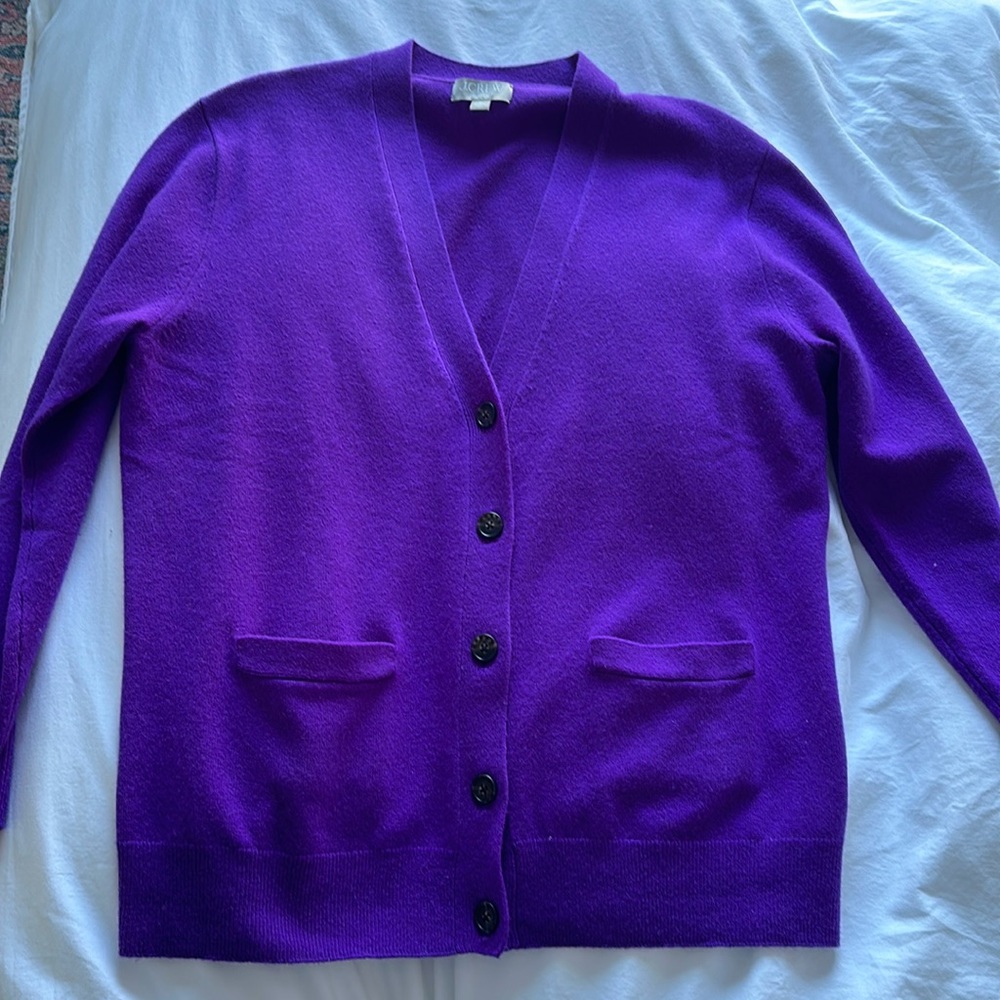 J.Crew cashmere relaxed cardigan sweater (Size M in dark iris)